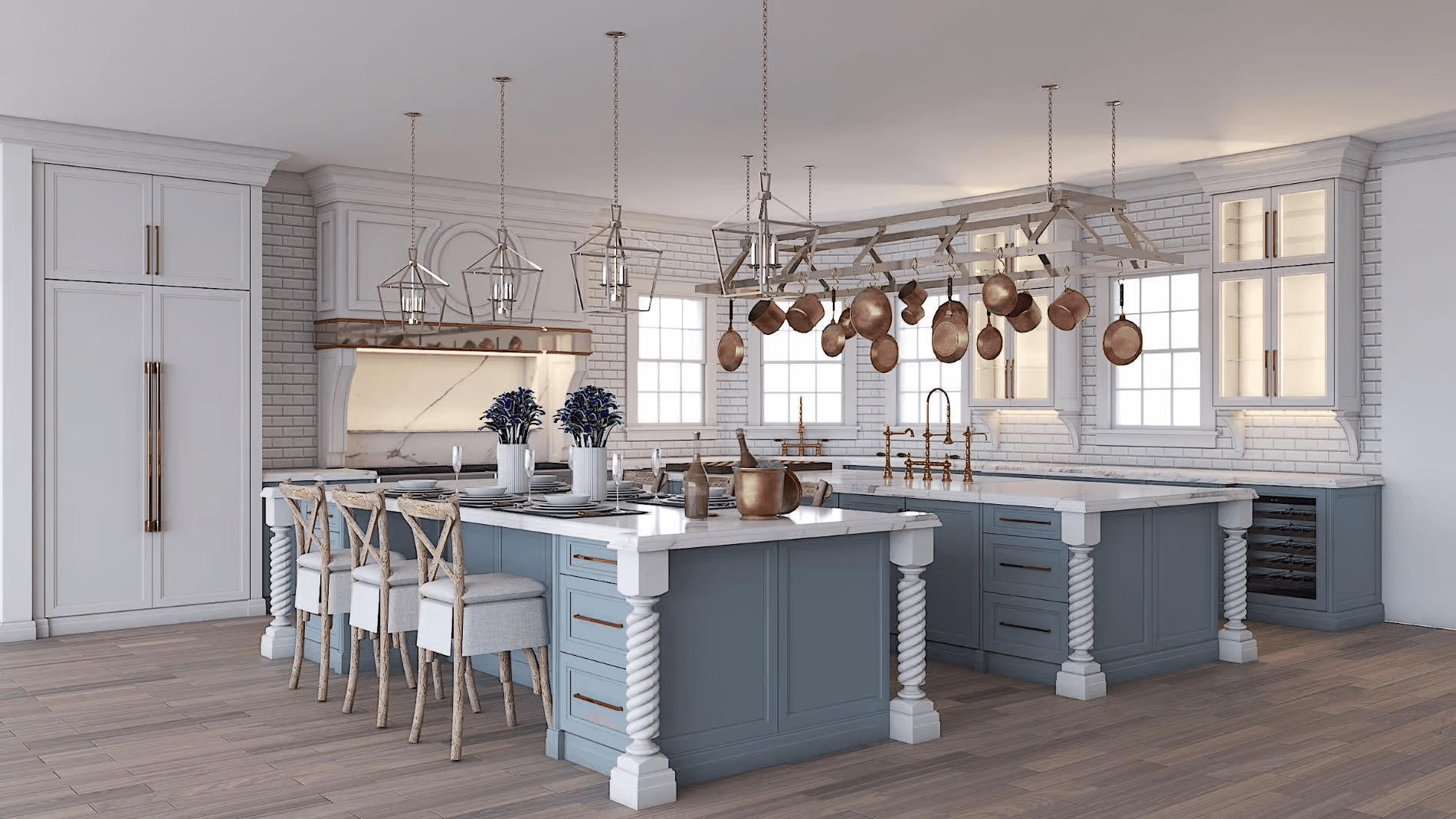 Elegant kitchen with Vanbert cabinet doors